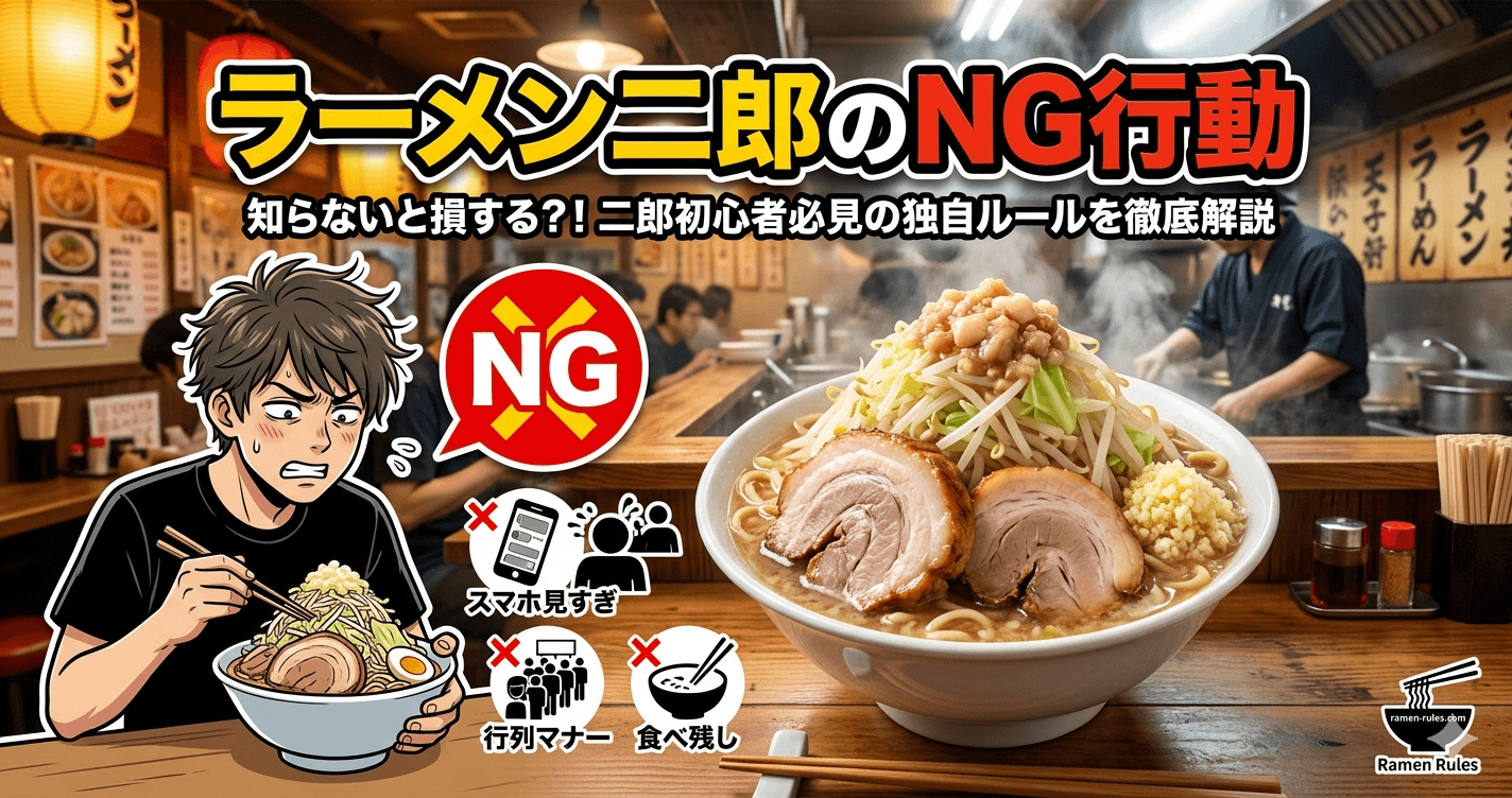 ラーメン二郎で避けたいNG行動8選｜初心者が知るべきマナーまとめ
