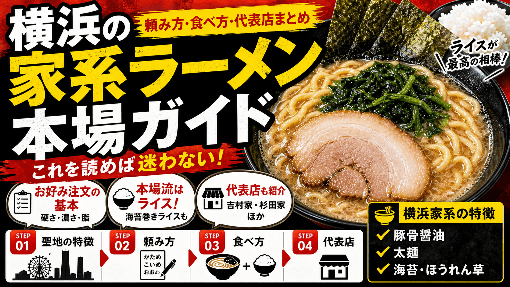 横浜の家系ラーメン｜本場の頼み方・食べ方・代表店まとめ